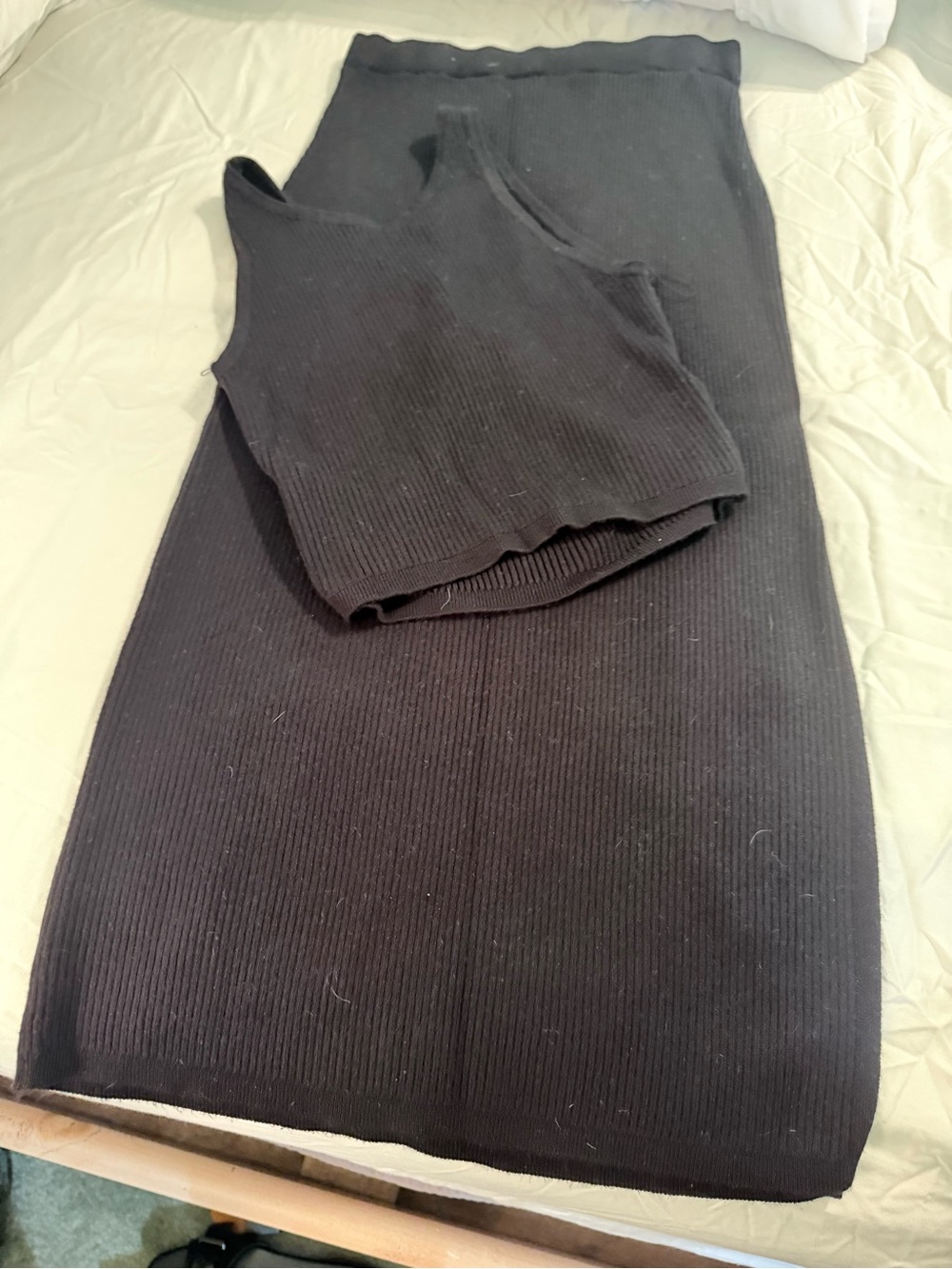 Black Ribbed Knit Midi Dress - Sleek Women’s Dress